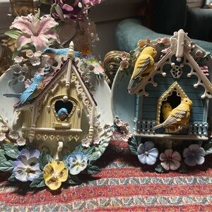 The Bradford Exchange Blue and Yellow Birdhouse Wall Decor.set of two.